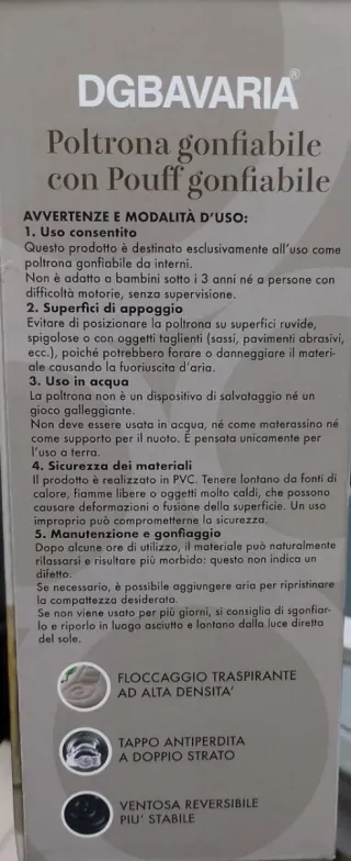 Poltrona gonfiabile comoda