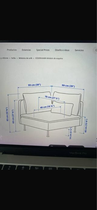 Sofá modular IKEA SÖDERHAMN blanco