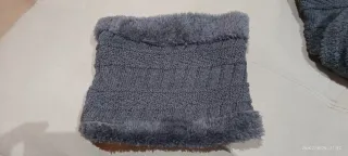 Gorro y braga de cuello gris