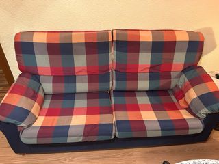 Sofá 2 plazas 1,90m tela multicolor.