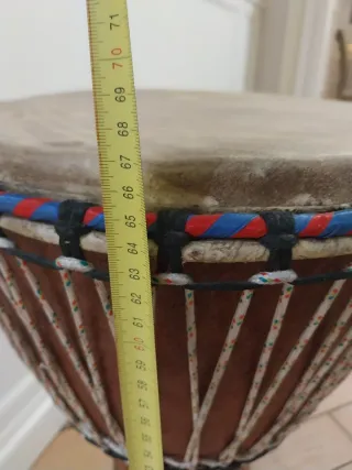 Tamburo Etnico in Legno Intagliato