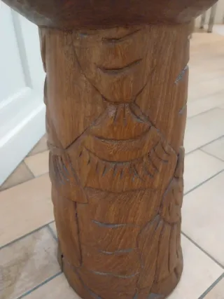 Tamburo Etnico in Legno Intagliato