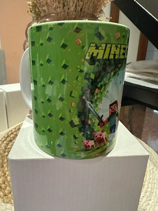 Taza Minecraft Cerámica Verde