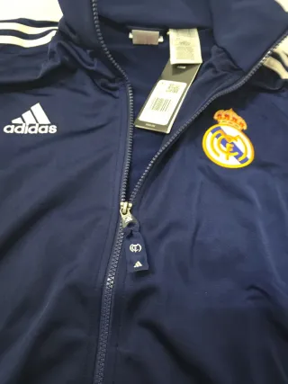 Chaqueta Real Madrid Adidas Azul y Dorada