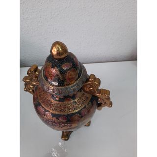 Jarrón chino Cerámica Oriental Dorado