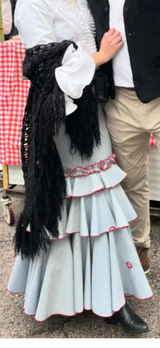 Falda flamenca volantes azul