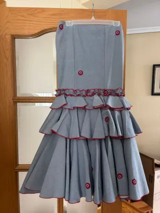 Falda flamenca volantes azul
