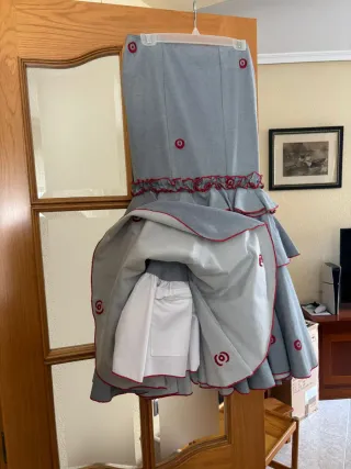 Falda flamenca volantes azul