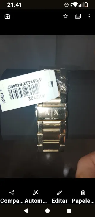 Reloj Armani Dorado y Negro