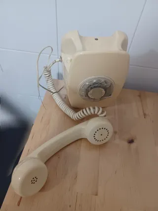 Teléfono Fijo antiguo vintage Beige