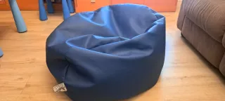 Puff Pelota Polipiel Azul