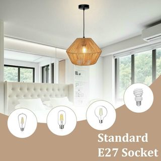 Lampada a Sospensione Boho in Rattan 30 cm Aulaiyi