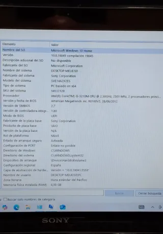 Sony Vaio Portátil Plata