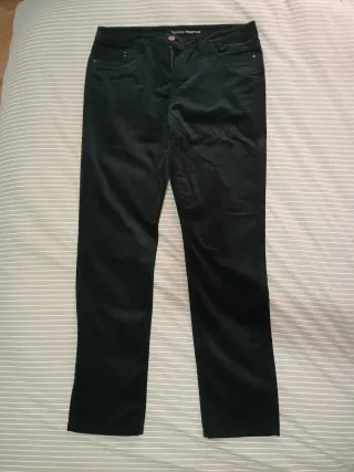 Pantalón de pana verde y negro mujer