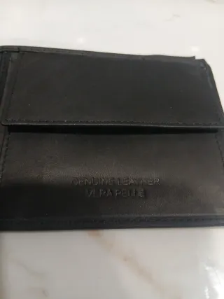 Portafoglio uomo vera pelle nero nuovo