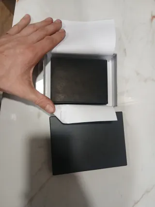 Portafoglio uomo vera pelle nero nuovo