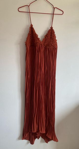 Vestido Zara Verano Talla S Naranja