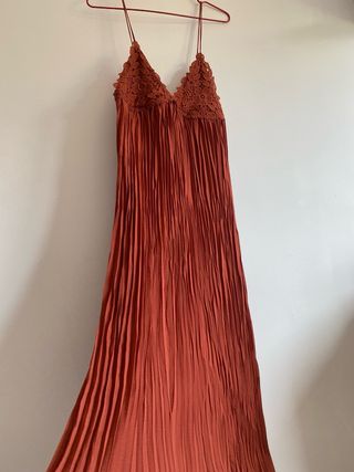 Vestido Zara Verano Talla S Naranja