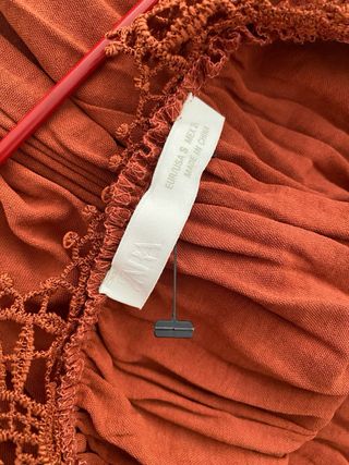 Vestido Zara Verano Talla S Naranja