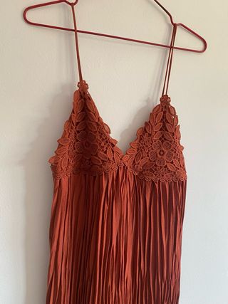 Vestido Zara Verano Talla S Naranja