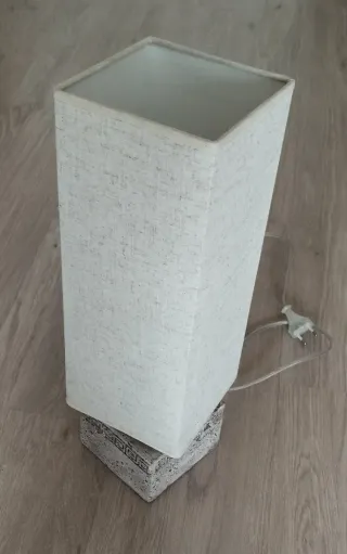 Lámpara Decorativa Tela y Piedra