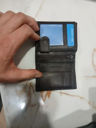 Portafoglio Uomo Vera Pelle Marrone Scuro Nuovo