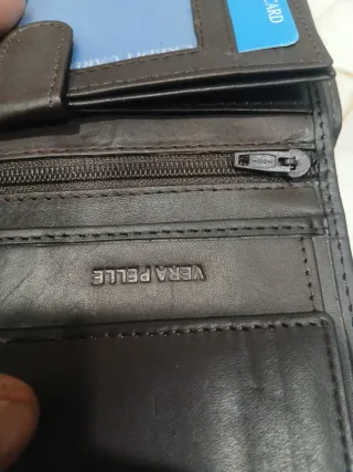 Portafoglio Uomo Vera Pelle Marrone Scuro Nuovo