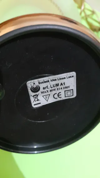 Coppia Lampade Vintage Vetro e Metallo