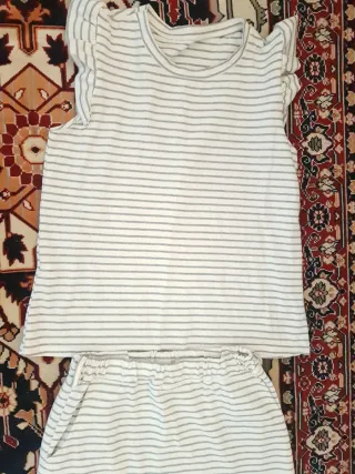 Conjunto Verano Rayas Gris y Blanco