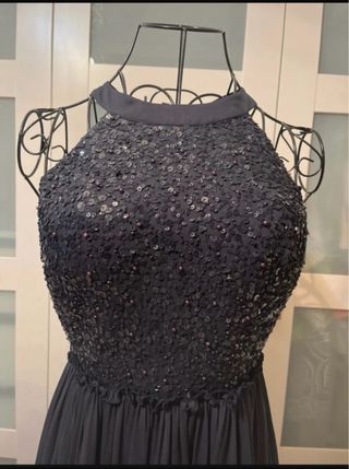 Vestido fiesta azul marino lentejuelas