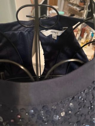 Vestido fiesta azul marino lentejuelas