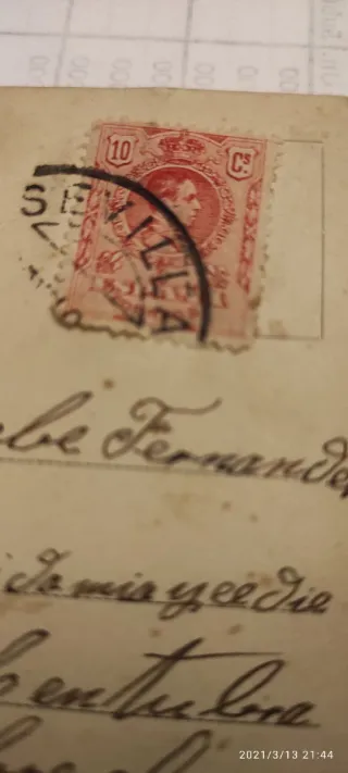 Postal antigua 1910 Srta Sanchez Jimenez