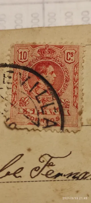 Postal antigua 1910 Srta Sanchez Jimenez