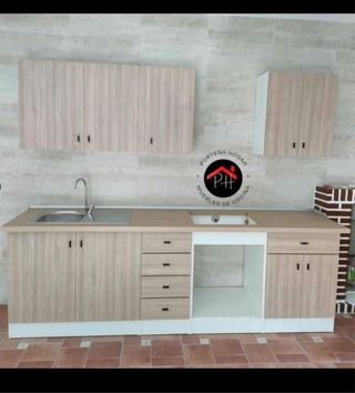 Muebles de Cocina Negro y Gris