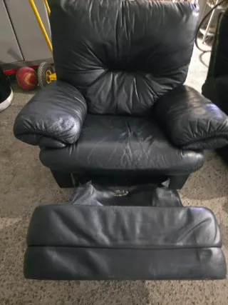 2 Sillones Giratorios de Piel Negros