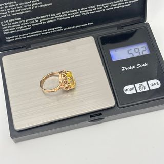 Anillo Oro 14kt con gema amarilla