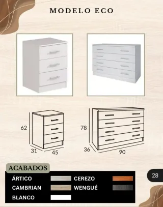 Cómoda de madera blanca y marrón