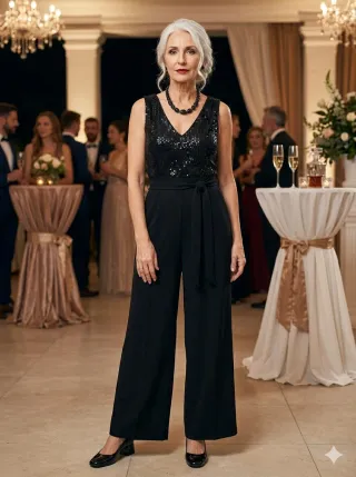 Mono H&M Talla 46 Lentejuelas Crepe