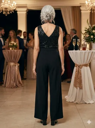 Mono H&M Talla 46 Lentejuelas Crepe