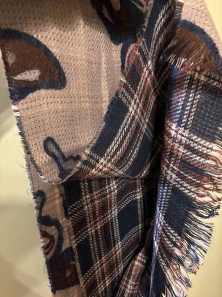 Bufanda reversible cuadros - mariposas