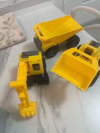 Set 3 veicoli da cantiere gialli