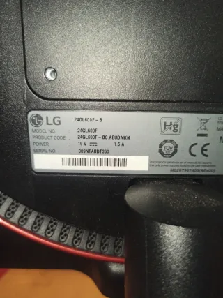 Monitor LG UltraGear 24GL600F Negro para despiece
