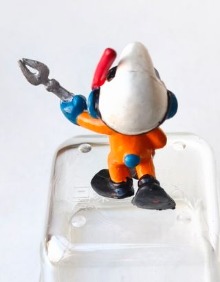 SMURFS SPEARFISHING SCHLEICH PEYO 1978 PITUFO PVC