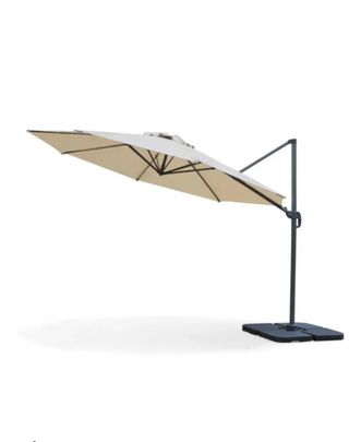 Chapéu de sol grande bege e cinza