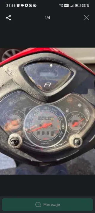 Moto Scooter 125cc Automática Roja