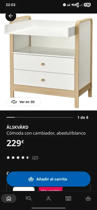 Cómoda cambiador ÄLSKVÄRD Ikea