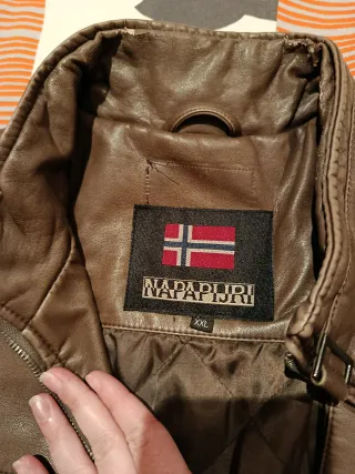 Cazadora Cuero Napapijri Hombre Marrón