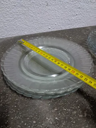 Juego de platos de cristal