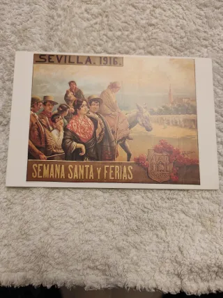 Postal Sevilla 1916 y baile los seises para elegir