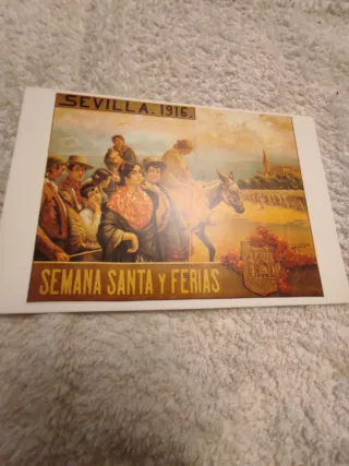 Postal Sevilla 1916 y baile los seises para elegir